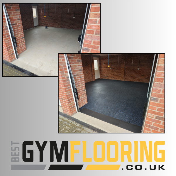 30mm White Fleck Adhesive Free Interlocking Gym Tile (InstaFloor)